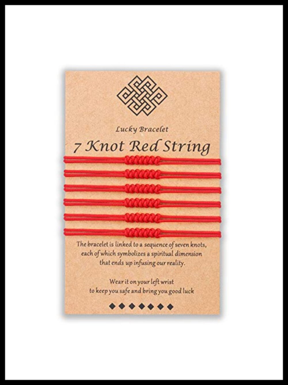7 Knots Red String Bracelet Adjustable Sliding Knot Good Luck Protection Gift